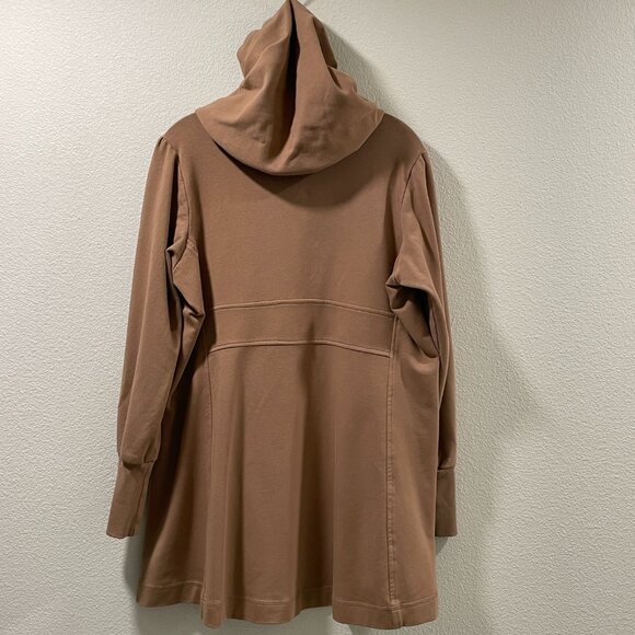 CMC/COLOR ME COTTON Long French Terry Zip Front Long Sleeve Hoodie, Tan - L - Picture 6 of 10